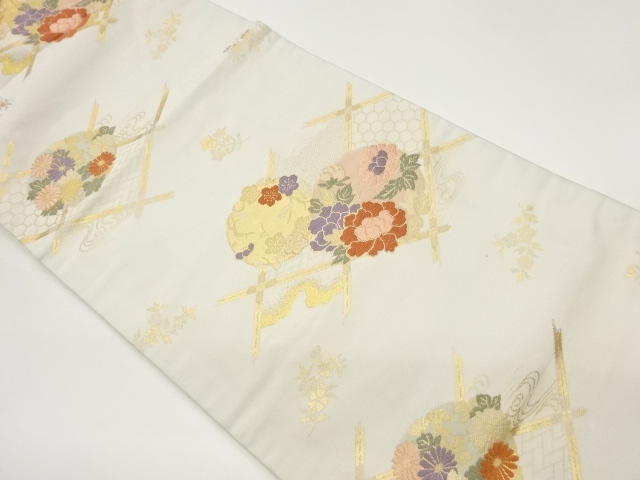 JAPANESE NAGOYA OBI / WOVEN GRID
